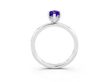 White gold Marquise Cut Tanzanite Solitaire Ring with Thin Band and Four-Prong Setting_15
