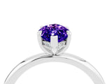 White gold Marquise Cut Tanzanite Solitaire Ring with Thin Band and Four-Prong Setting_16