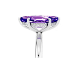 White gold Marquise Cut Tanzanite Solitaire Ring with Thin Band and Four-Prong Setting_17