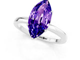 White gold Marquise Cut Tanzanite Solitaire Ring with Thin Band and Prong Setting_13