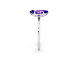White gold Marquise Cut Tanzanite Solitaire Ring with Thin Band and Prong Setting_14