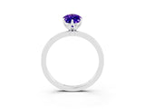 White gold Marquise Cut Tanzanite Solitaire Ring with Thin Band and Prong Setting_15