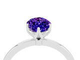 White gold Marquise Cut Tanzanite Solitaire Ring with Thin Band and Prong Setting_16