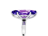 White gold Marquise Cut Tanzanite Solitaire Ring with Thin Band and Prong Setting_17