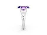 White gold Marquise Cut Tanzanite Solitaire Ring with Wide Band and Prong Setting_2