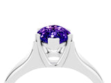 White gold Marquise Cut Tanzanite Solitaire Ring with Wide Band and Prong Setting_4