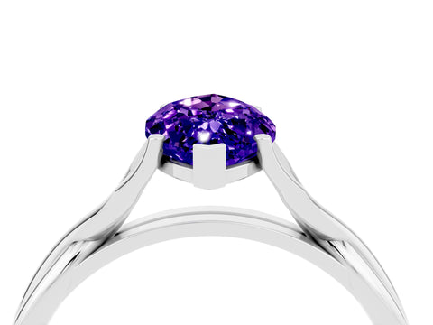 White gold Marquise Cut Tanzanite Solitaire Twist Band Prong Setting Ring_64