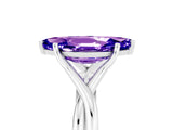 White gold Marquise Cut Tanzanite Solitaire Twist Band Prong Setting Ring_65