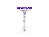 White gold Marquise Cut Tanzanite Solitaire Twisted Band with Round  Accents and Prong Setting_15
