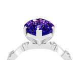 White gold Marquise Cut Tanzanite Solitaire Twisted Band with Round  Accents and Prong Setting_17