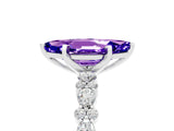 White gold Marquise Cut Tanzanite Solitaire with Side Stones, Pave Band, Four-Prong Setting_41
