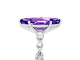 White gold Marquise Cut Tanzanite Solitaire with Side Stones on a Pavé Band and Four-Prong Setting_5