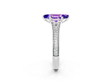 White gold Marquise Cut Tanzanite Split Shank Engagement Ring with Pavé Band_2
