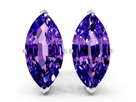 White gold Marquise Cut Tanzanite Stud Earrings_27