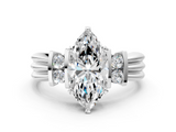 White gold Marquise Cut Three-Stone Channel Set Ring with Bar Prongs_94