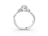 White gold Marquise Cut Three-Stone Channel Set Ring with Bar Prongs_97