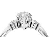 White gold Marquise Cut Three-Stone Channel Set Ring with Bar Prongs_98