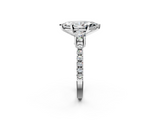 White gold Marquise Cut Three-Stone Diamond Pavé Band with Prong Setting_18