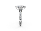 White gold Marquise Cut Three-Stone Diamond Pave Band with Prong Setting_108