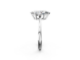 White gold Marquise Cut Three-Stone Solitaire Ring with Round Accent Diamonds and Four-Prong Setting_52