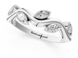 White gold Marquise Cut Twisted Band with Prong Setting_105