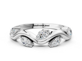 White gold Marquise Cut Twisted Band with Prong Setting_112