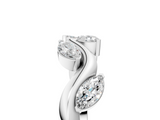 White gold Marquise Cut Twisted Band with Prong Setting_119