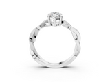 White gold Marquise Cut Twisted Pavé Band Solitaire Ring with Four-Prong Setting_138