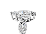 White gold Marquise Cut Twisted Pavé Band Solitaire Ring with Four-Prong Setting_140
