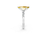White gold Marquise Cut Yellow Sapphire Cluster Side Stone Solitaire Ring with Prong Setting_50