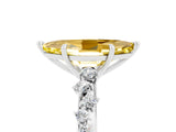 White gold Marquise Cut Yellow Sapphire Cluster Side Stone Solitaire Ring with Prong Setting_53
