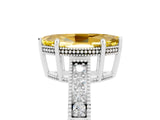 White gold Marquise Cut Yellow Sapphire Engagement Ring with Milgrain Channel Set Band and Prong Setting_29