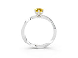 White gold Marquise Cut Yellow Sapphire Engagement Ring with Side Stone Accents and Four-Prong Setting_27
