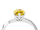 White gold Marquise Cut Yellow Sapphire Engagement Ring with Side Stone Accents and Four-Prong Setting_28