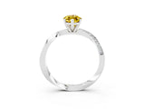 White gold Marquise Cut Yellow Sapphire Engagement Ring with Side Stone Accents and Four-Prong Setting_54
