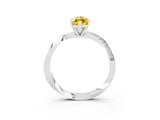 White gold Marquise Cut Yellow Sapphire Engagement Ring with Side Stone Accents and Four-Prong Setting_87