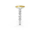 White gold Marquise Cut Yellow Sapphire Prong Setting with Side Stones on a Pave Band_26