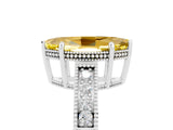 White gold Marquise Cut Yellow Sapphire Ring with Milgrain Pavé Band and Four-Prong Setting_41