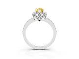 White gold Marquise Cut Yellow Sapphire Scalloped Halo Engagement Ring with Round Shared Prong Band_33