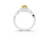 White gold Marquise Cut Yellow Sapphire Solitaire Celtic Knot Ring with Four-Prong Setting_27