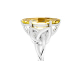 White gold Marquise Cut Yellow Sapphire Solitaire Celtic Knot Ring with Four-Prong Setting_29
