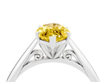 White gold Marquise Cut Yellow Sapphire Solitaire Engagement Ring with Cathedral Setting and Four-Prong Mount_40