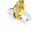 White gold Marquise Cut Yellow Sapphire Solitaire Engagement Ring with Cathedral Setting and Four-Prong Mount_85