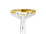 White gold Marquise Cut Yellow Sapphire Solitaire Engagement Ring with Cathedral Setting and Four-Prong Mount_89