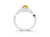 White gold Marquise Cut Yellow Sapphire Solitaire Engagement Ring with Celtic Knot Band and Four-Prong Setting_27