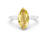 White gold Marquise Cut Yellow Sapphire Solitaire Engagement Ring with Classic Band and Four-Prong Setting_60