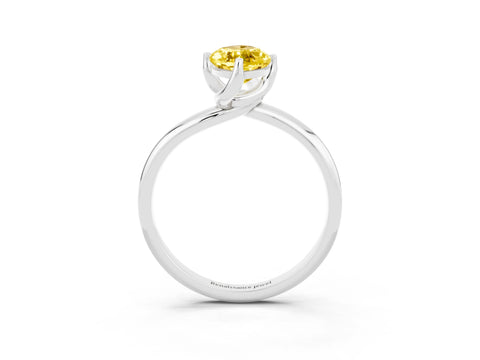 White gold Marquise Cut Yellow Sapphire Solitaire Engagement Ring with Four-Prong Setting and Classic Band_15