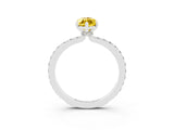 White gold Marquise Cut Yellow Sapphire Solitaire Engagement Ring with Pavé Band and Four-Prong Setting_27