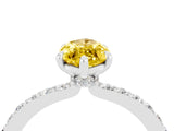 White gold Marquise Cut Yellow Sapphire Solitaire Engagement Ring with Pavé Band and Four-Prong Setting_28
