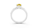 White gold Marquise Cut Yellow Sapphire Solitaire Engagement Ring with Round Band and Four-Prong Setting_27
